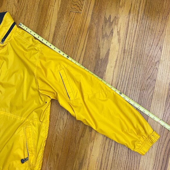 Vintage Men's GAP Yellow Rain Jacket Size Large L Hooded Full Zip August 2000 - Picture 8 of 10